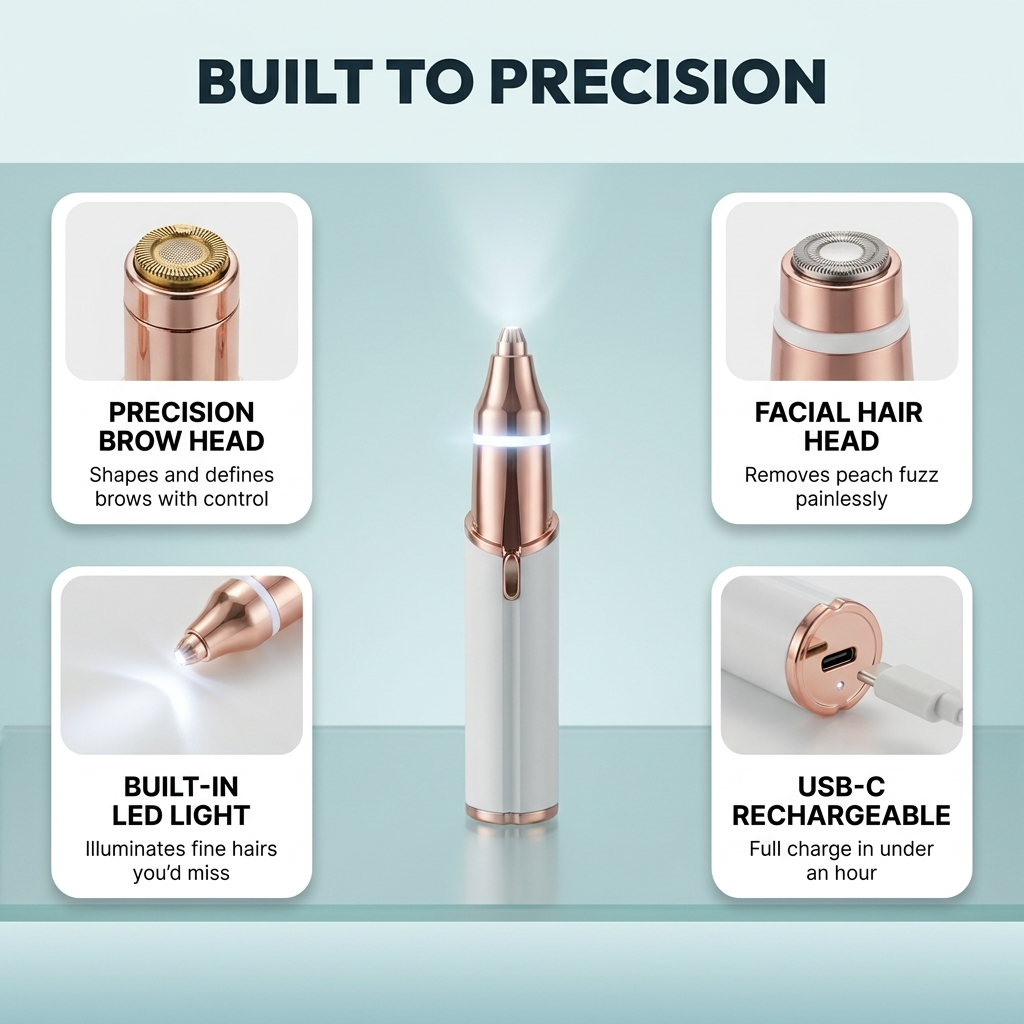 Browveil 2-in-1 Precision Trimmer